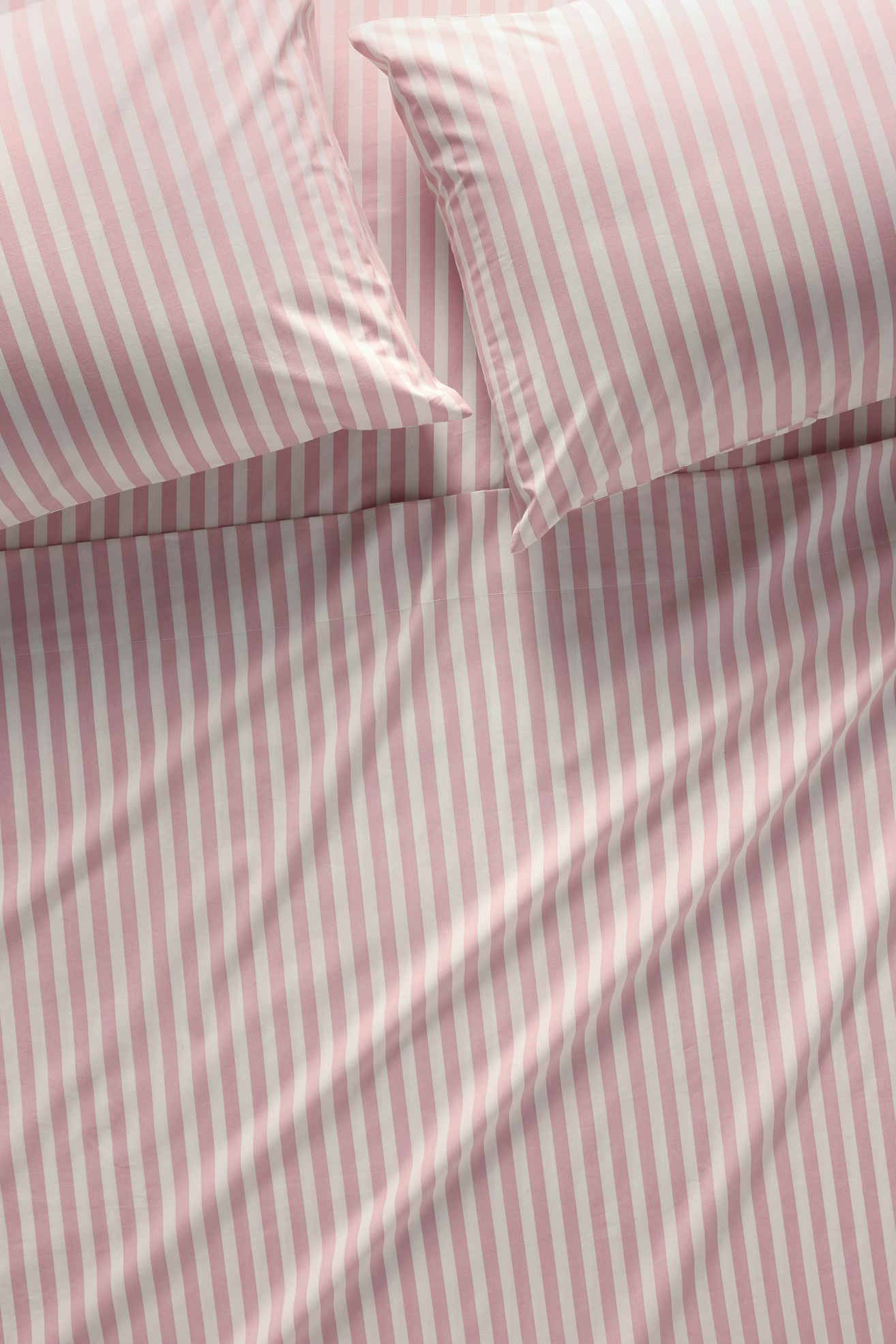 Maeve Brynne Cotton Percale Stripe Printed Sheet Set - Pink Stripe, King