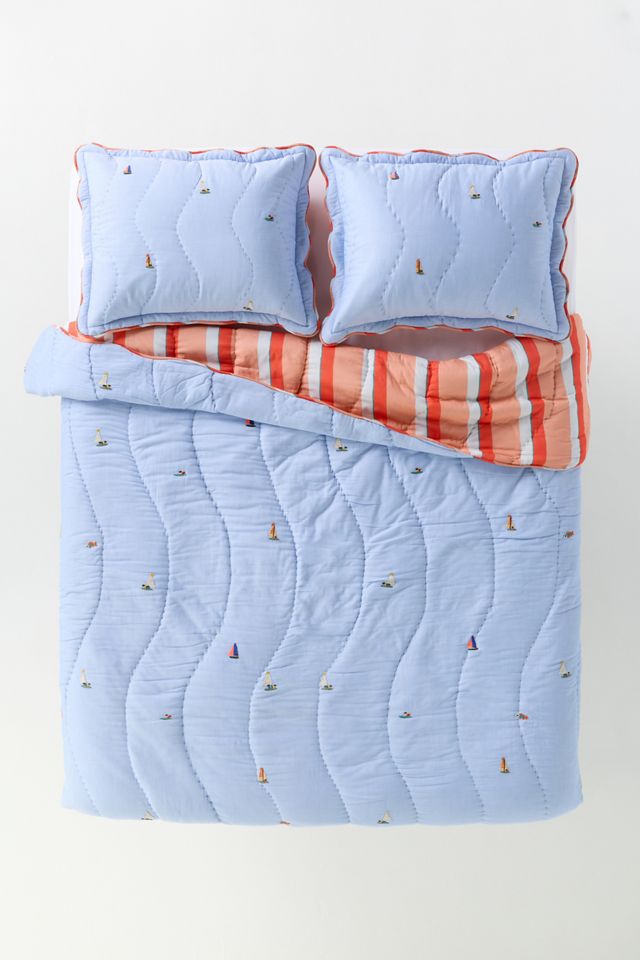 Annika Cotton Sailor Embroidered Quilt #2