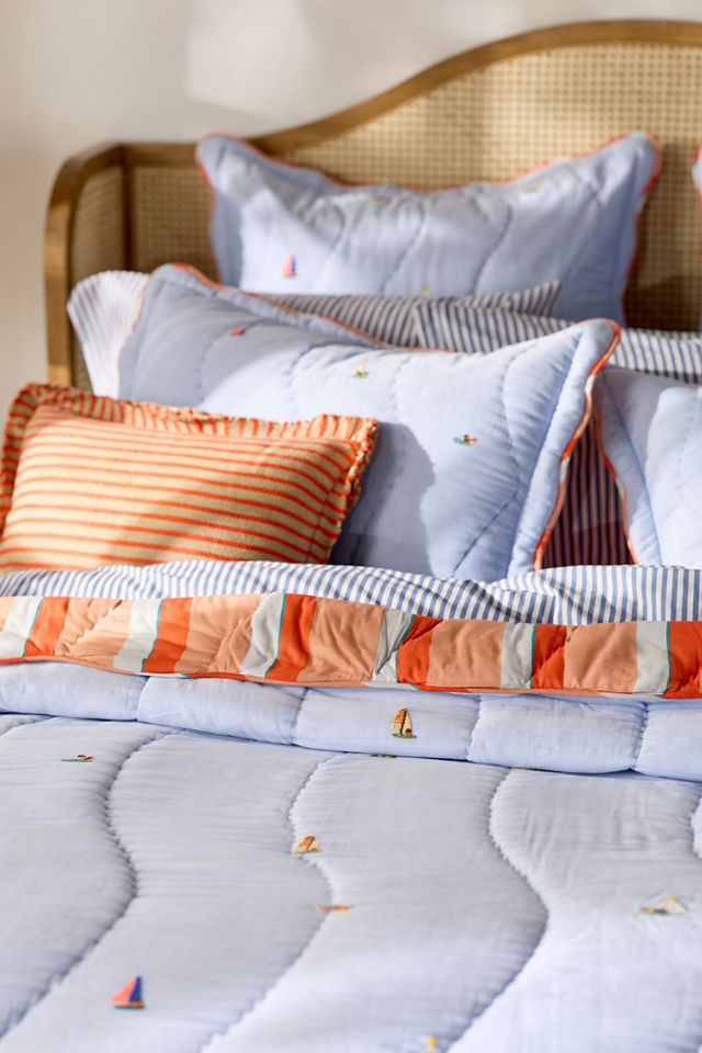 Annika Cotton Sailor Embroidered Quilt #1
