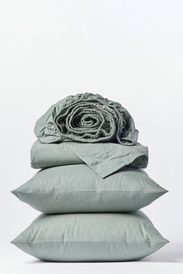 Coyuchi Organic Crinkled Percale Sheet Set