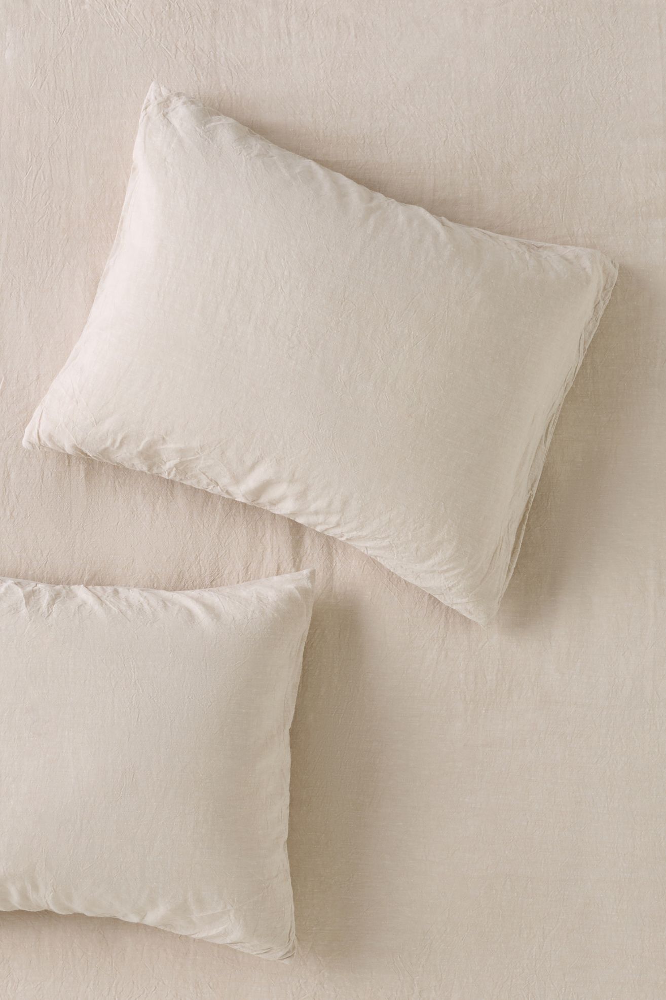 Linen Cotton Yarn Dyed Shams, Set of 2 - Neutral, Standard Sham, Set of 2