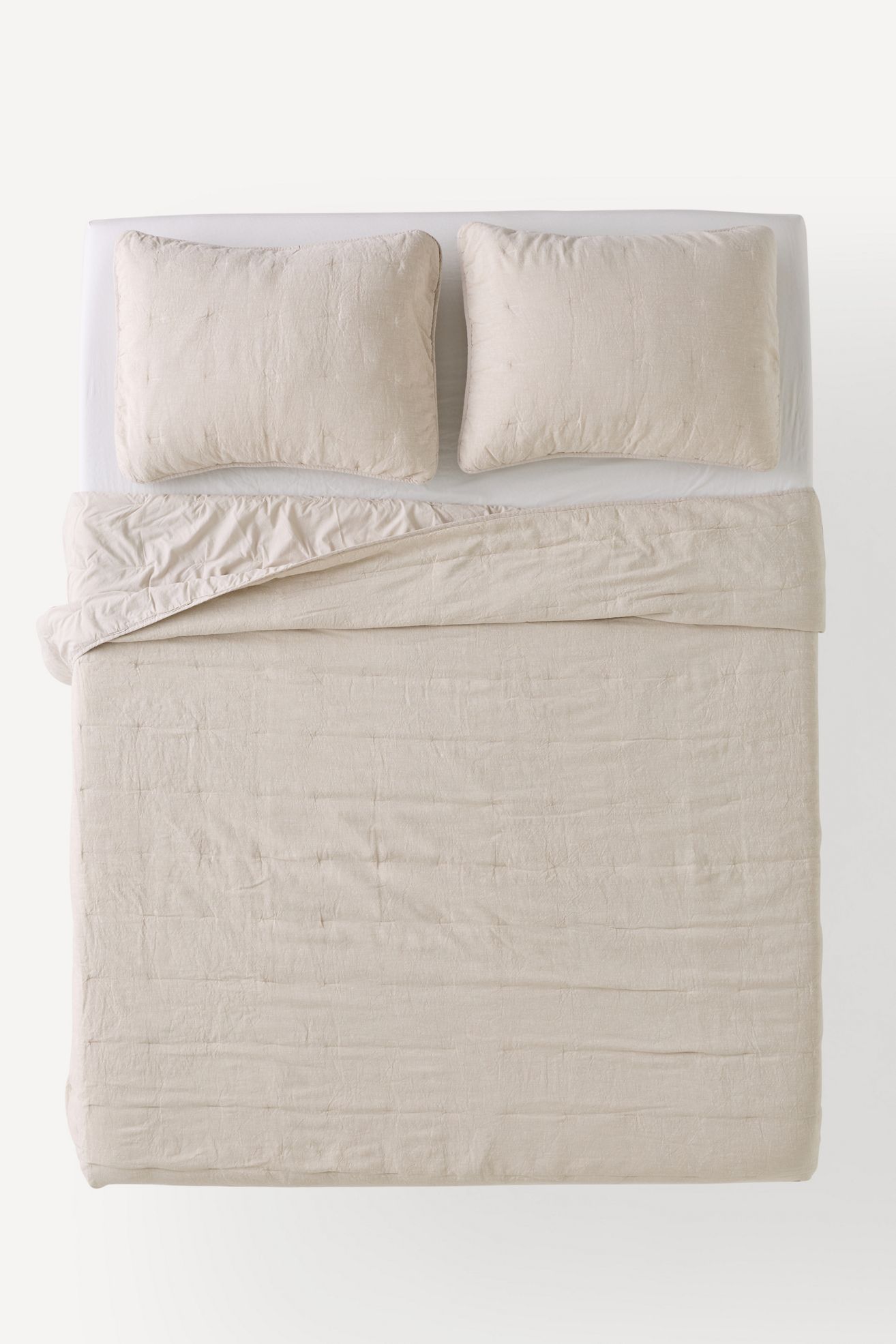 Linen Cotton Yarn Dyed Quilt - Neutral, King
