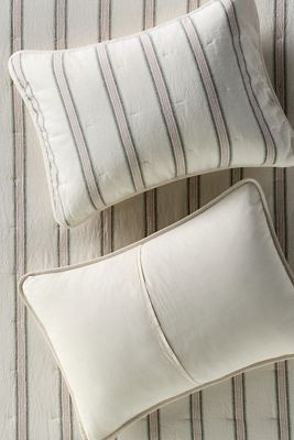 Linen Cotton Yarn Dyed Quilted Shams, Set of 2
