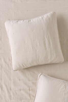 Linen Cotton Yarn Dyed Quilted Euro Sham