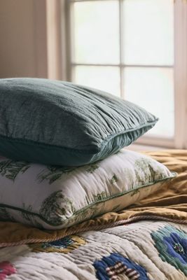 Linen Cotton Yarn Dyed Quilted Euro Sham