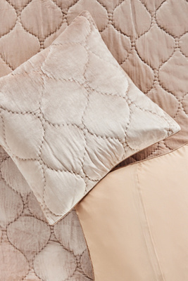 Anthropologie Claire Cotton Velvet Satin Euro Sham In Neutral