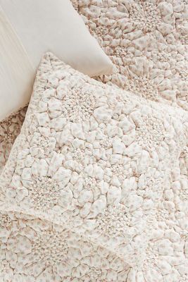 Dahlia Cotton Voile Floral Printed Textured Euro Sham