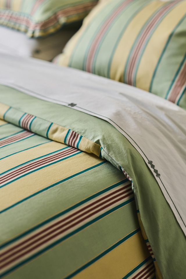 Juliet Cotton Yarn Dyed Stripe Ruffle Edge Duvet Cover #1