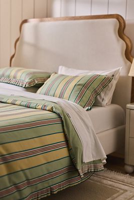 Juliet Cotton Yarn Dyed Stripe Ruffle Edge Duvet Cover