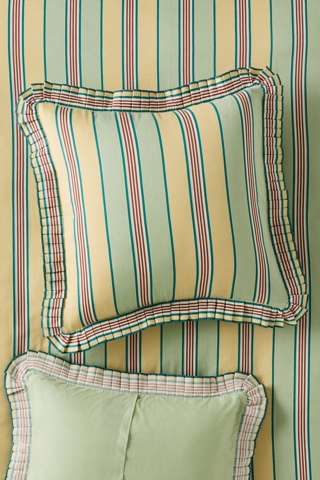 Juliet Cotton Yarn Dyed Stripe Ruffle Edge Euro Sham