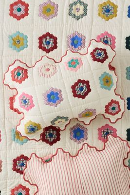 Millie Cotton Printed Geo Shaped Edge Shams, Set of 2