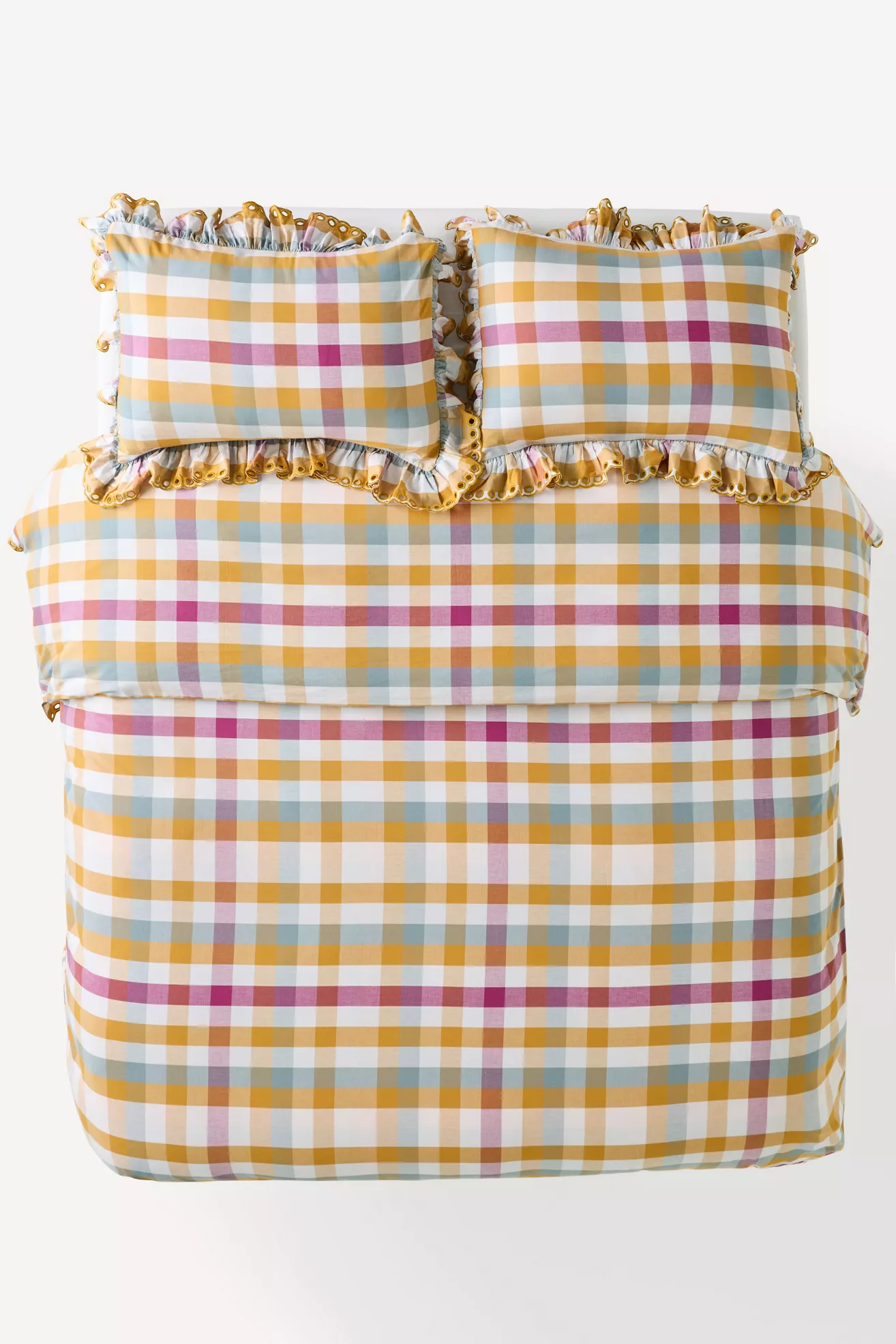 Martha 100% Cotton Striped Ruffled-Edge Duvet - thumbnail 3