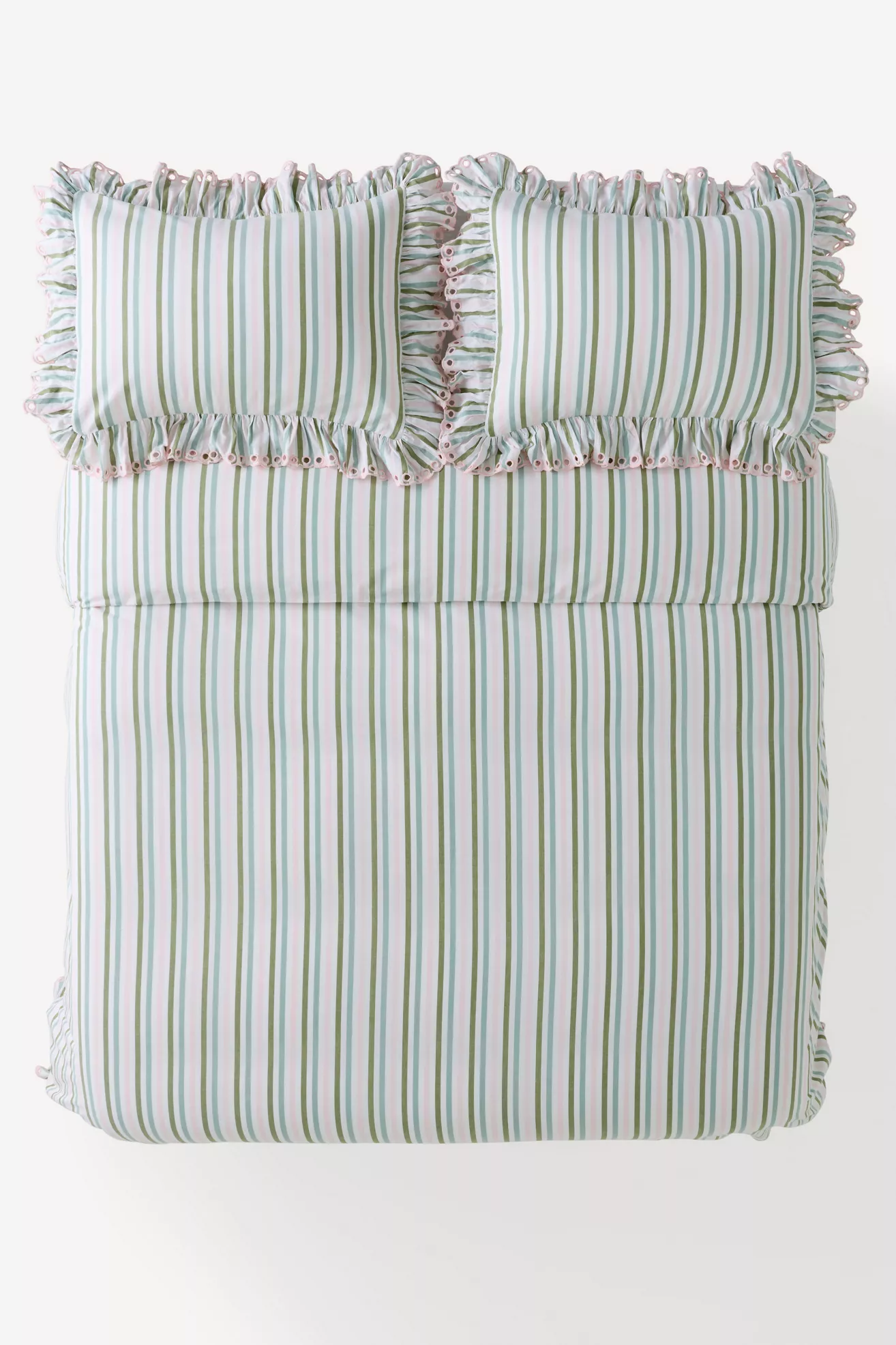 Martha 100% Cotton Striped Ruffled-Edge Duvet - thumbnail 6