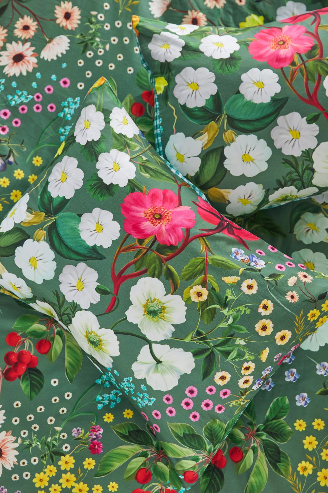 Organic Cotton Printed Sateen Pillow Shams by Maeve, Set of 2 - Botanica, Standard Sham, Set of 2