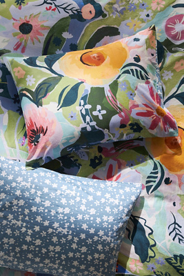 Maeve The Organic Cotton Printed Sateen Pillow Shams By , Set Of 2 In Multi