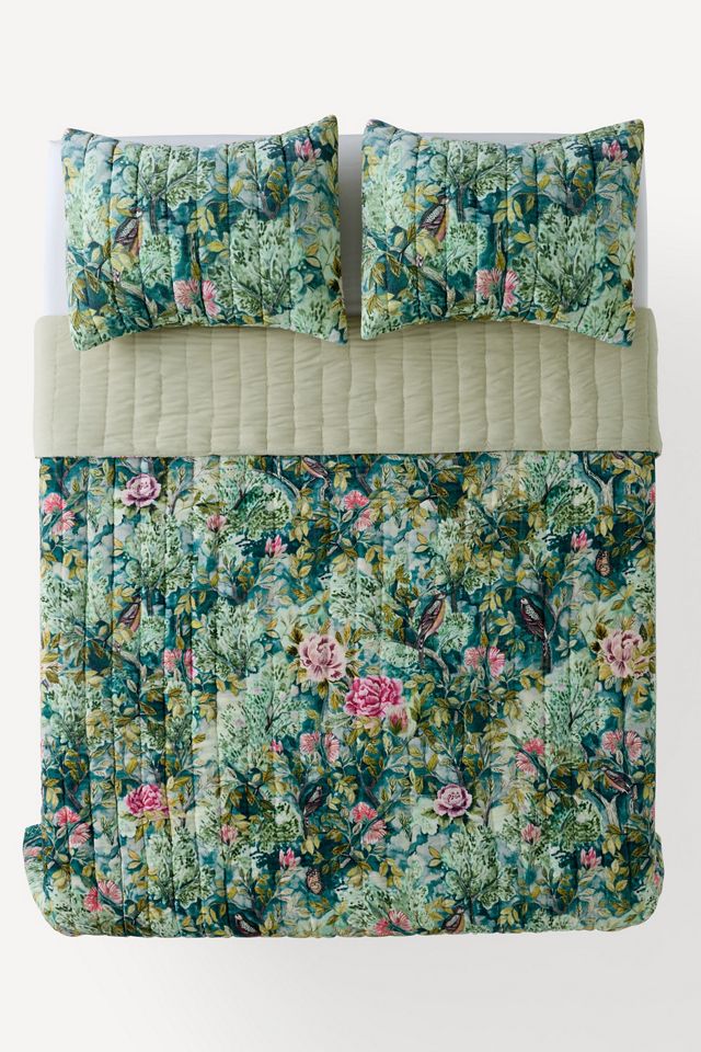 Maeve Cotton Velvet Floral Printed Quilt #2