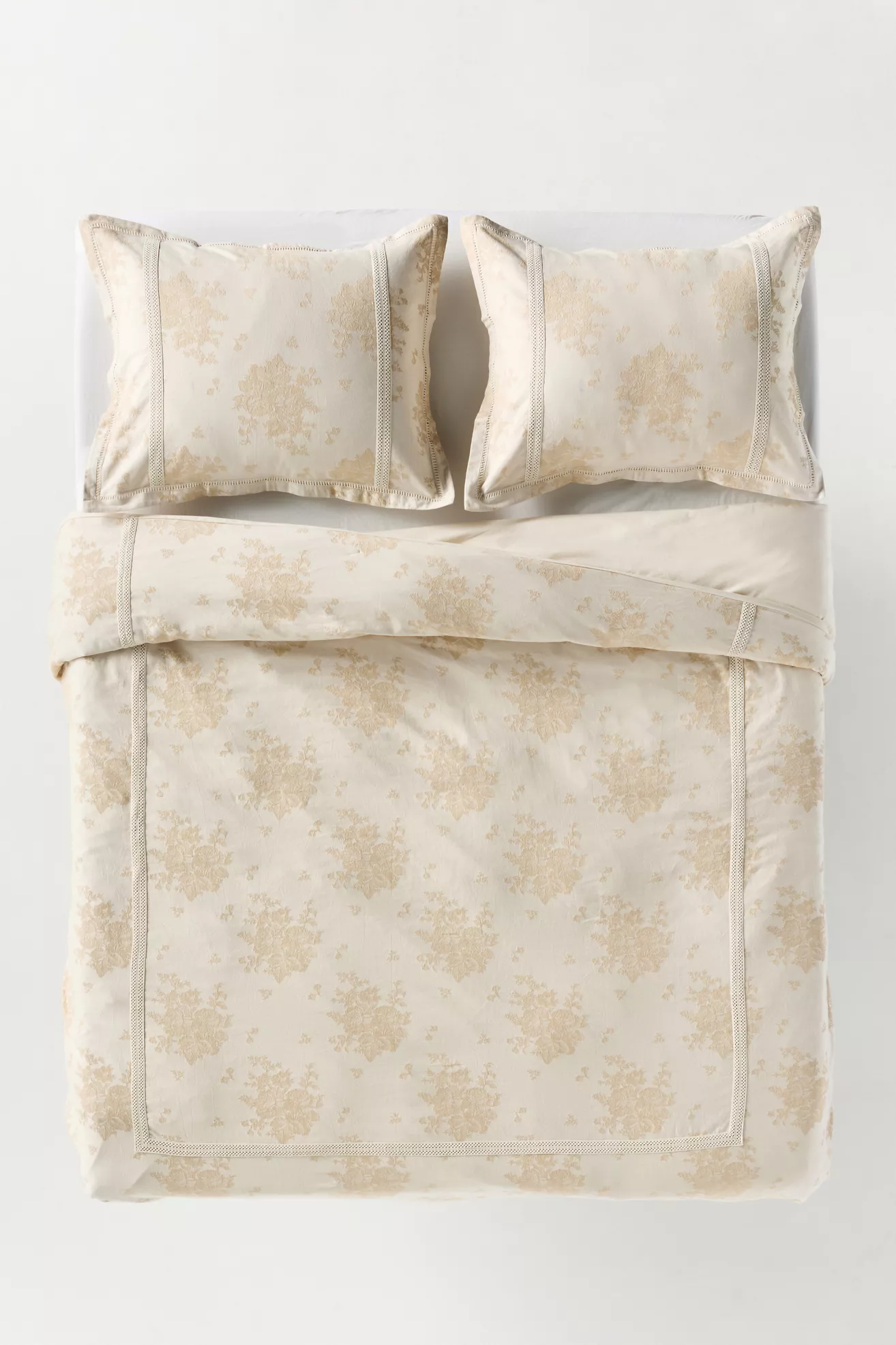 Nadia 100% Cotton Solid Floral Embellished Duvet - thumbnail 3