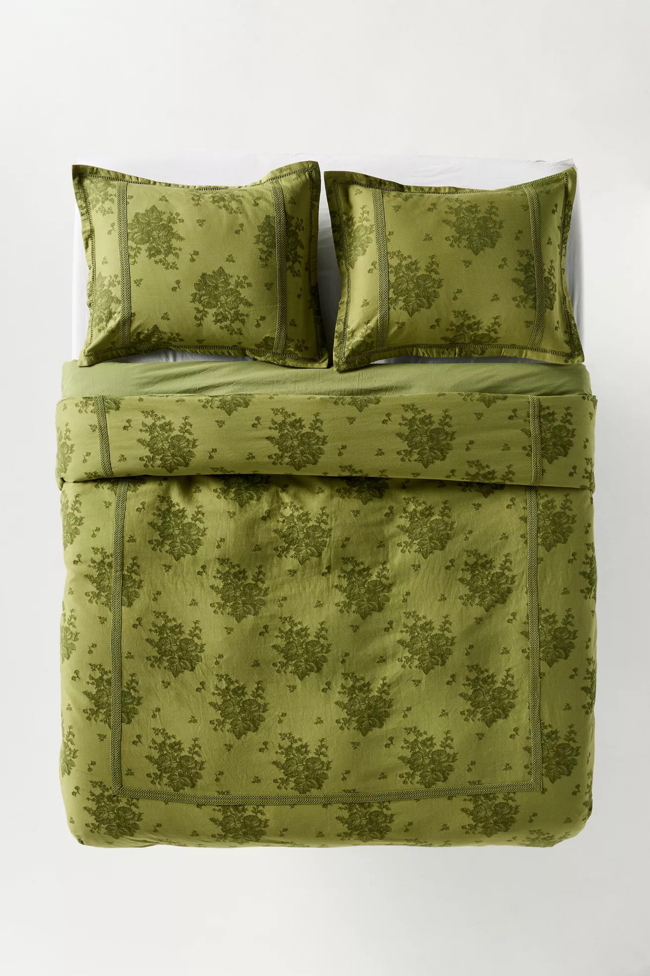 Nadia 100% Cotton Solid Floral Embellished Duvet - thumbnail 7