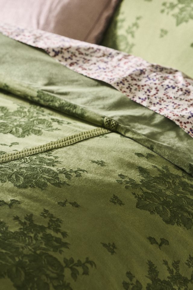 Nadia Cotton Solid Floral Embellished Duvet Cover  #2