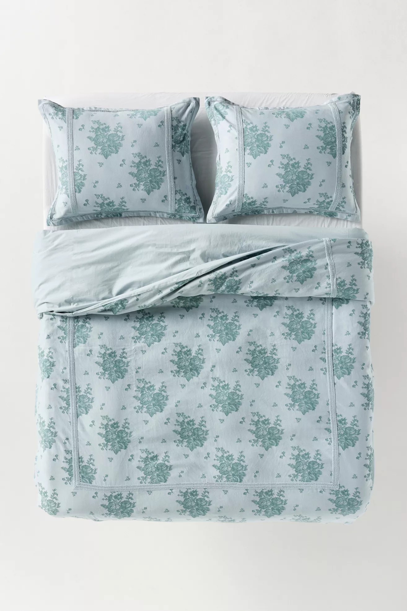 Nadia 100% Cotton Solid Floral Embellished Duvet - thumbnail 10