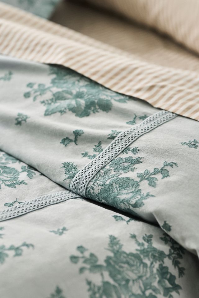 Nadia Cotton Solid Floral Embellished Duvet #1