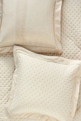Anthropologie Zina Cotton Embroidered Woven Euro Sham