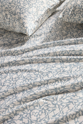 McKenzie Parrott Organic Cotton Sateen Floral Printed Sheet Set - Thumbnail 5