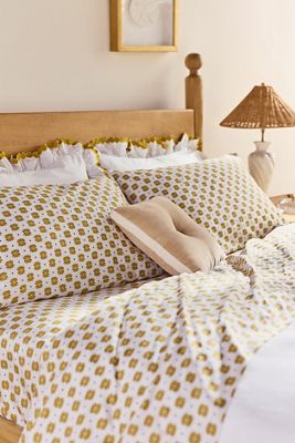 McKenzie Parrott Organic Cotton Sateen Floral Printed Sheet Set