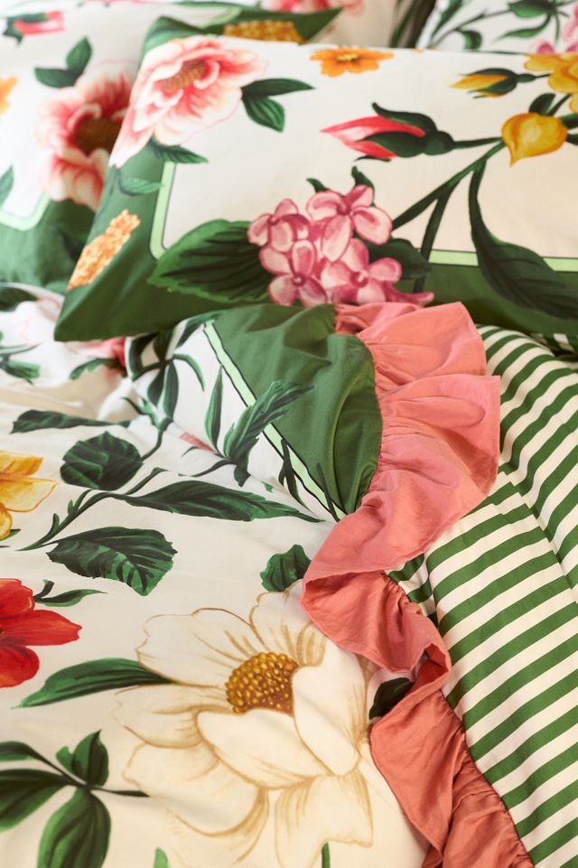 Maeve by Anthropologie Emily Organic Cotton Sateen Reversible Floral Printed Duvet