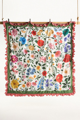 Maeve By Anthropologie Emily Organic Cotton Sateen Reversible Floral Printed Duvet In White