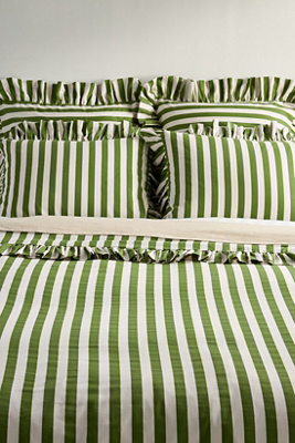Maeve Cotton Striped Ruffle Printed Duvet Cover - Thumbnail 4