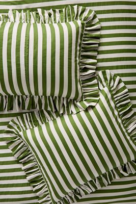 Maeve Cotton Striped Ruffle Printed Shams, Set of 2