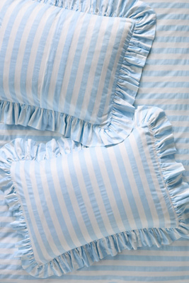 Shop Maeve Cotton Striped Ruffle Printed Shams, Set Of 2
