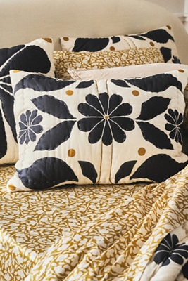 McKenzie Parrott Cotton Floral Printed Euro Sham - Thumbnail 3