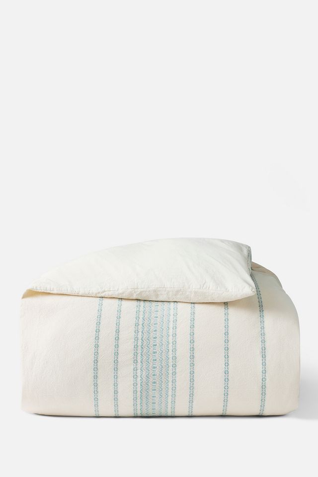 Coyuchi Rippled Stripe Organic Duvet Cover #1