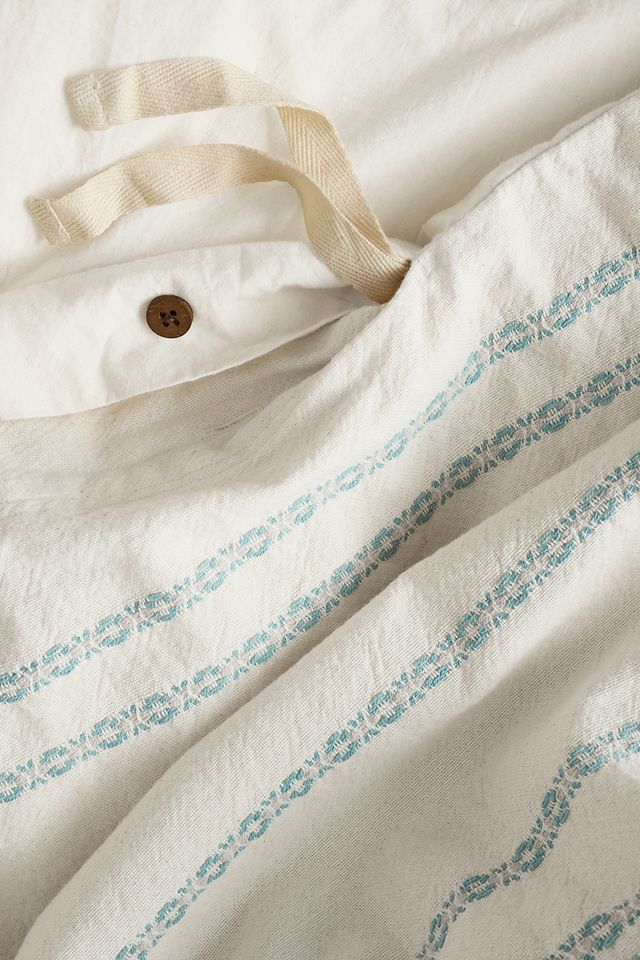 Coyuchi Rippled Stripe Organic Duvet Cover #3