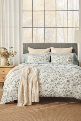 Coyuchi Voile Organic Print Duvet Cover