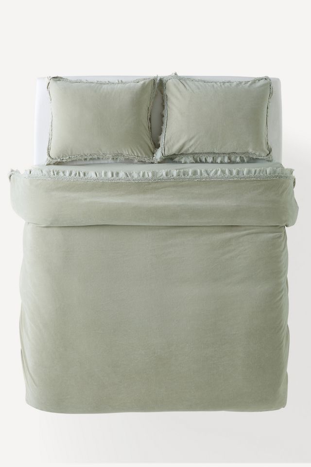 Victoria Cotton Velvet Ruffle Duvet #2