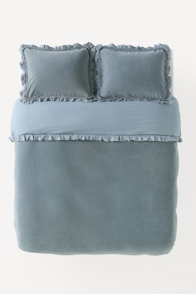 Victoria Cotton Velvet Ruffle Duvet #2