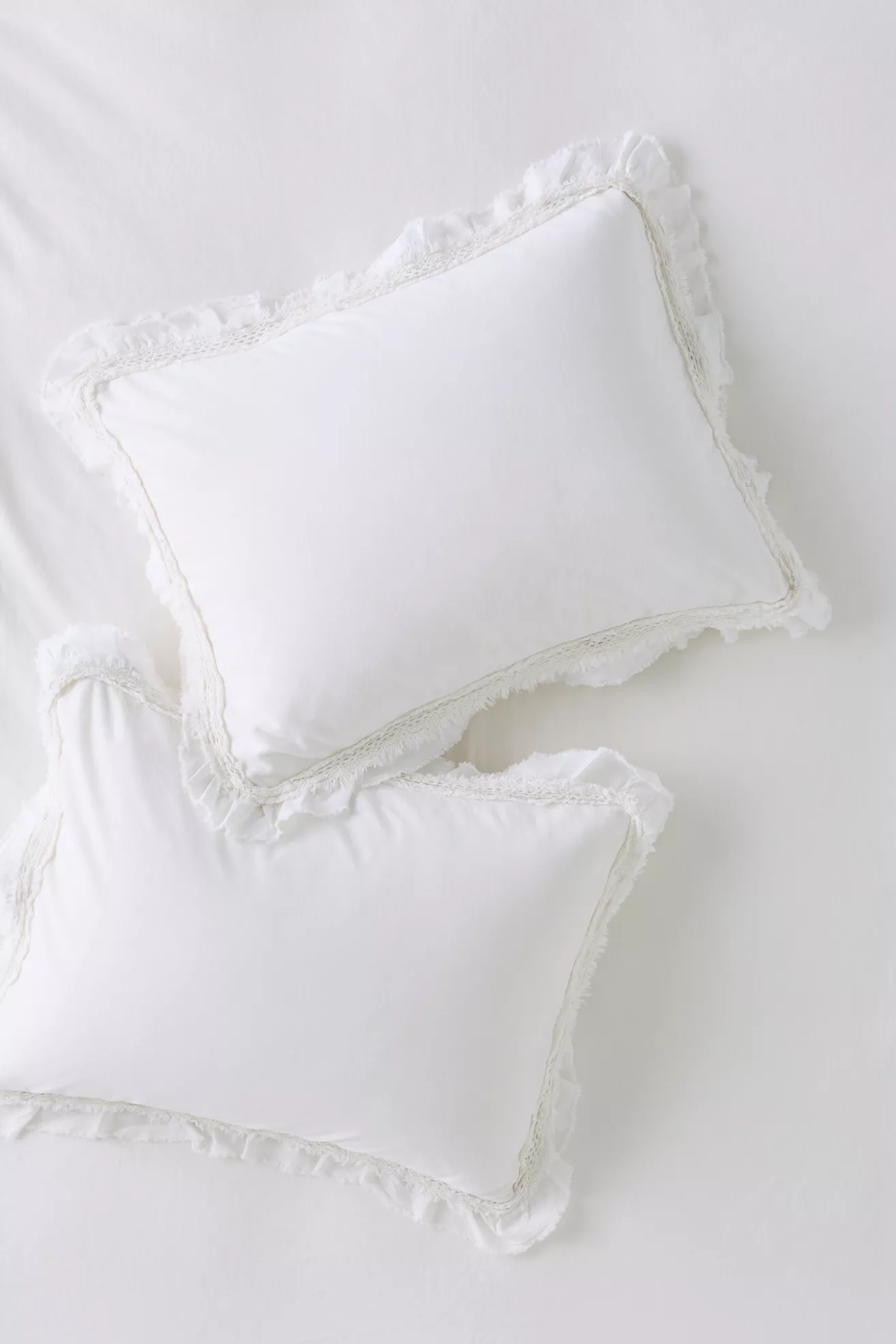 Victoria Cotton Velvet Ruffle Shams, Set of 2
