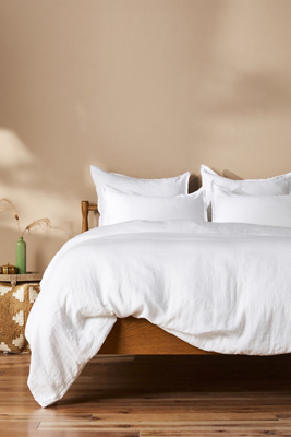 Washed Linen Duvet Cover​ in WHITE KING