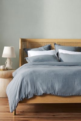 Anthropologie Washed Linen Duvet Coveru200b By  In Blue Size Full