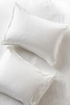 Anthropologie Washed Linen Shams, Set Of 2 By  In White Size S2kngsham