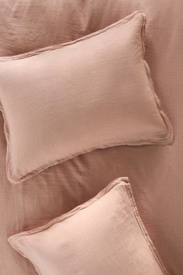 Anthropologie Washed European Flax Linen Shams, Set Of 2