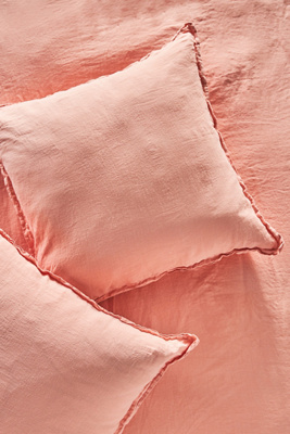 Anthropologie Washed Linen Euro Sham In Pink