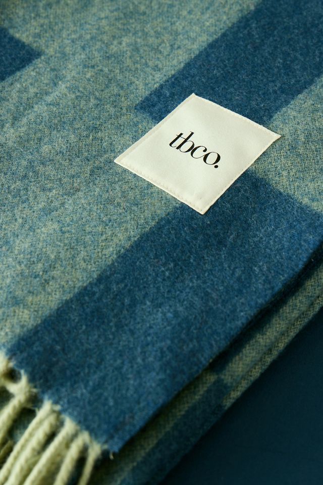 TBCo Lambswool Green Checker Throw Blanket #1