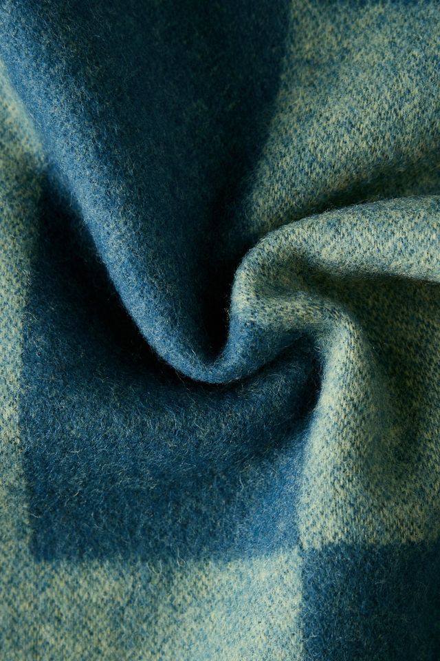 TBCo Lambswool Green Checker Throw Blanket #2