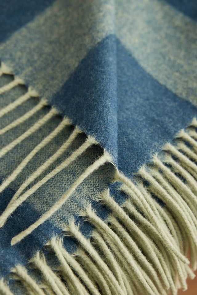 TBCo Lambswool Green Checker Throw Blanket #4