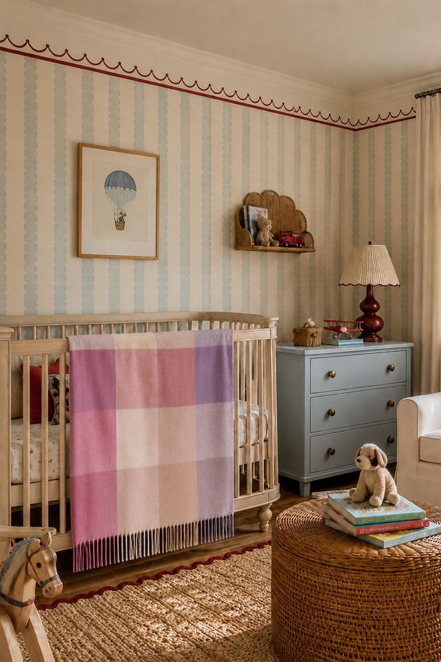 TBCo 100% Lambswool Check Baby Blanket | Anthropologie UK