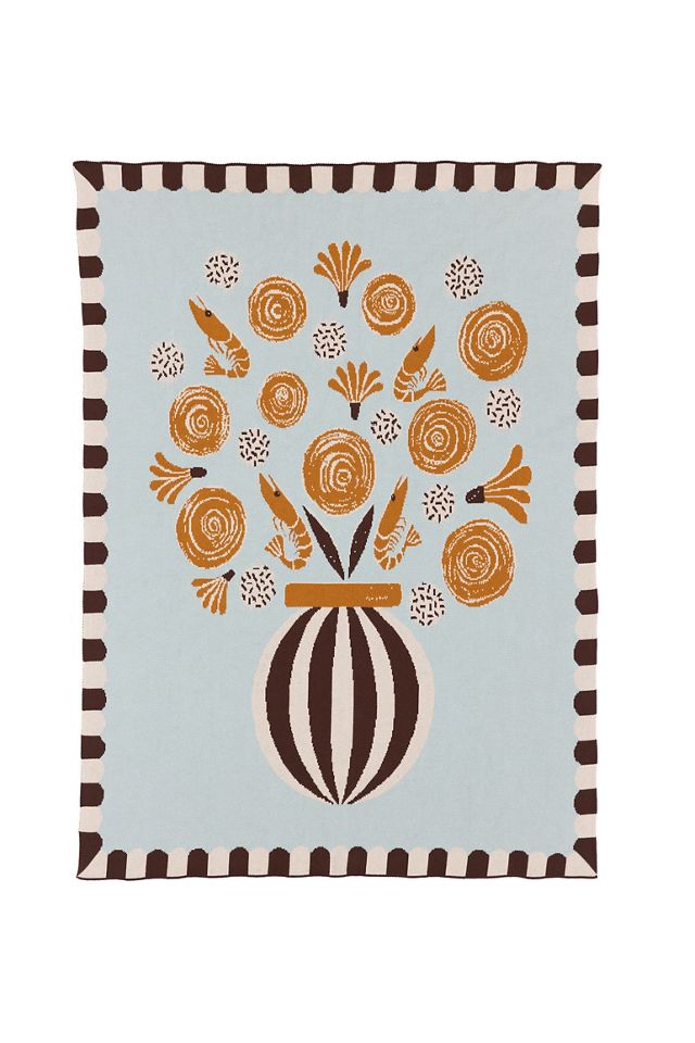 Biquette Cotton Knit Novelty Throw Blanket #1